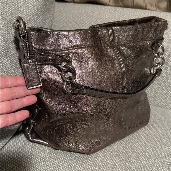 Coach Brooke Metallic Leather Shoulder Bag - Picture 2 of 16